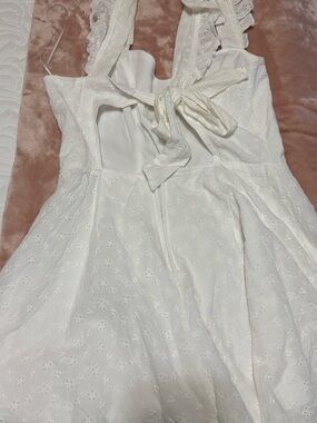 Francesca's Collections White Eyelet Romper Jumpsuit